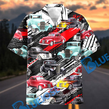 Bluejose Not Old Just Vintage Hot Rod - Personalized Name Car Hawaiian Shirt