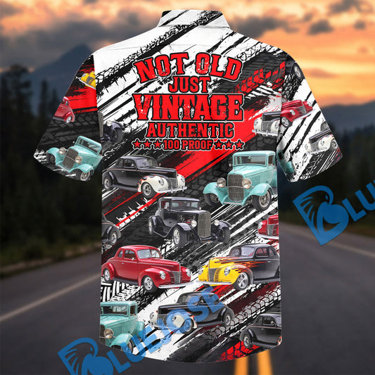 Bluejose Not Old Just Vintage Hot Rod - Personalized Name Car Hawaiian Shirt