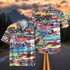 Bluejose American Vintage Classic Car Collage Street Sign Hawaiian Shirt