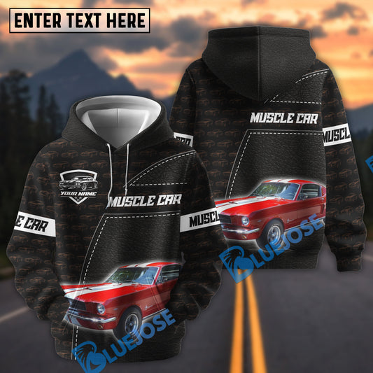 Bluejose Personalized Muscle Car 1965 Ford Mustang Fastback 3D Hoodie