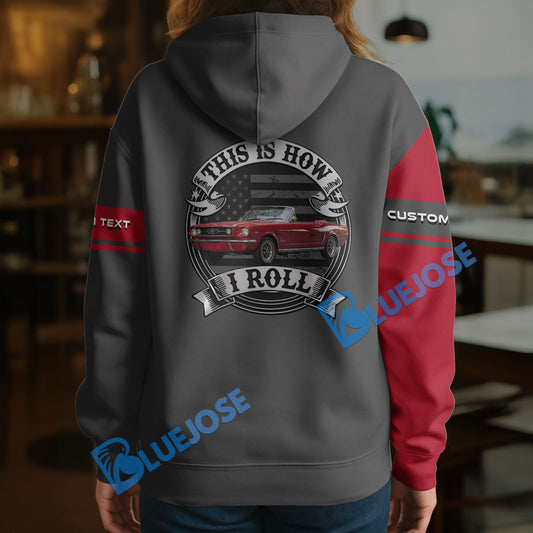 Bluejose This Is How I Roll - Custom Photo Classic Car Shirt - Personalized Name Car Hoodie