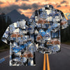 Bluejose Personalized 1930s Antique Classic Car Blue Floral Grunge Hawaiian Shirt