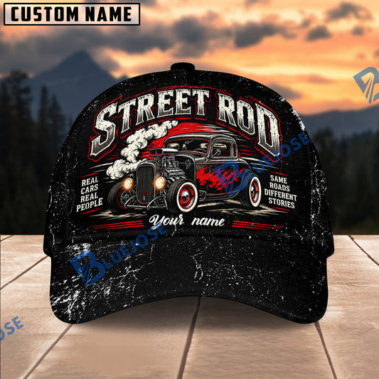 BlueJose Personalized Street Rod Cap – 'Same Roads, Different Stories' Hot Rod Design