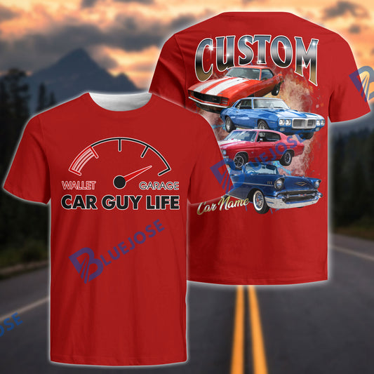 BlueJose Custom Photo Personalized Car Classic Car “Car Guy Life” T-Shirt
