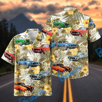 BlueJose Custom Photo Retro American Muscle Aloha Shirt