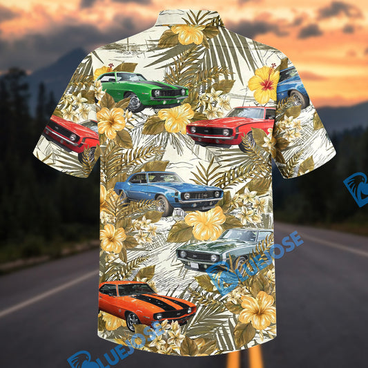 Bluejose Retro American Muscle Aloha Shirt - Custom Car Hawaiian Shirt
