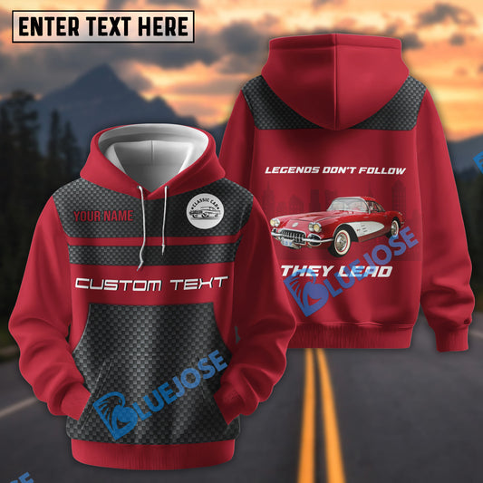 Bluejose Custom Car Photo Legends Don't Follow They Lead Hoodie – Personalized Classic Car Hoodie