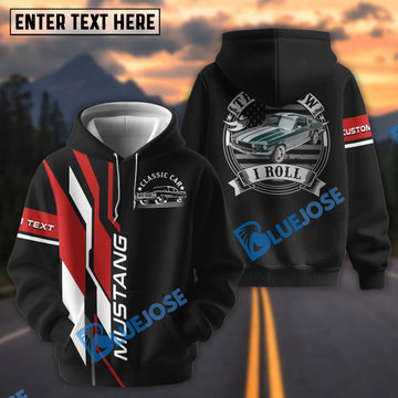Bluejose Personalized 1967 Ford Mustang Shelby Classic Car Hoodie