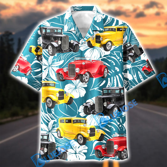 Bluejose Classic Hot Rod Paradise – Custom Vintage Car Hawaiian Shirt