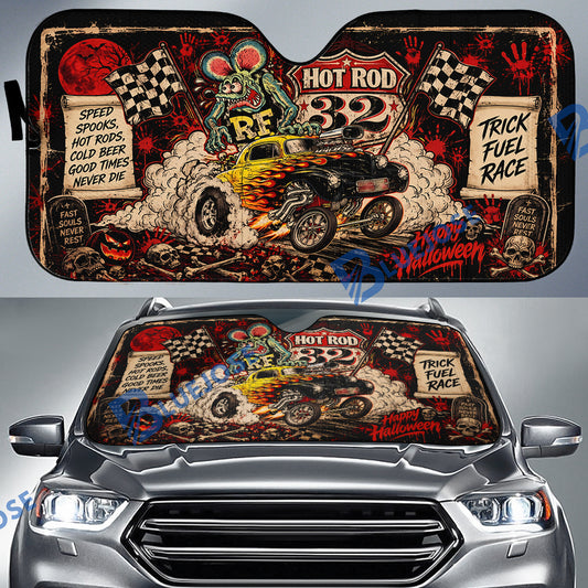 BlueJose Rat Fink Hot Rod Windshield Sun Shade – Custom Car Racing Front Window Shade