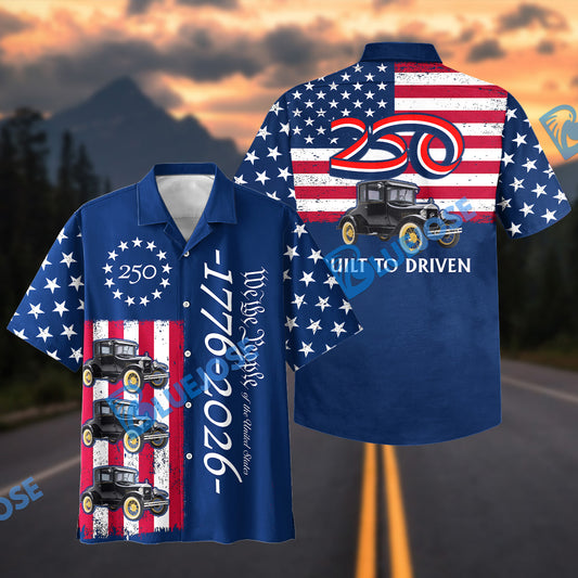 BlueJose Custom Photo Personalized 1927 Ford Model T Hawaiian Shirt – America 250 Patriotic Vintage Car Aloha Shirt