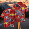BlueJose Custom Photo Personalized Vintage Hot Rod Cars Red Geometric Hawaiian Shirt