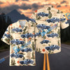 Bluejose Personalized Classic Blue Muscle Car Desert Cactus Landscape Hawaiian Shirt