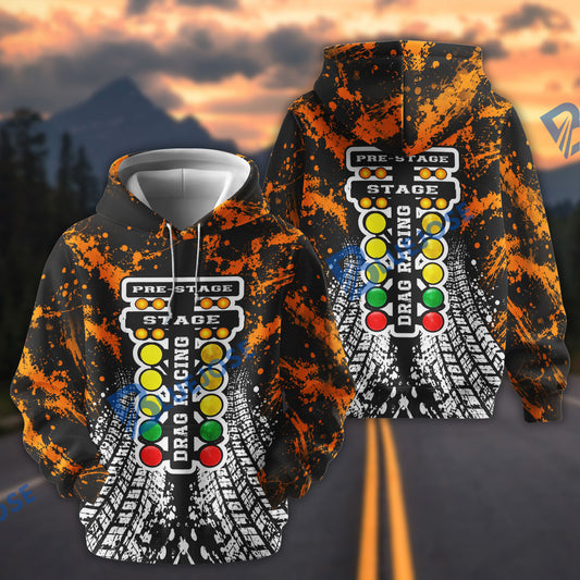 BlueJose Drag Racing Pre-Stage Christmas Tree 3D All-Over Print Hoodie (6 Colors)