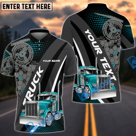 BlueJose Semi Truck Driver Personalized Name 3D Polo Shirt