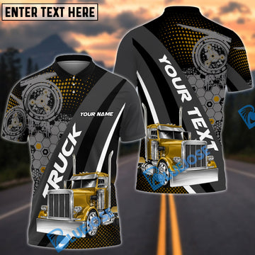 BlueJose Semi Truck Driver Personalized Name 3D Polo Shirt