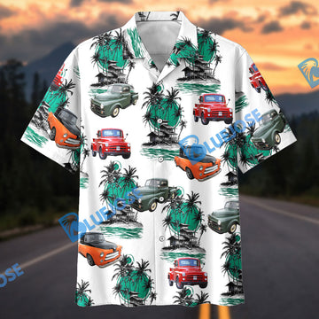 Bluejose Personalized Car Vintage Classic Pickup Truck Tropical Island Hawaiian Shirt