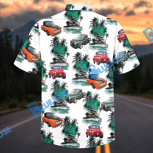 Bluejose Personalized Car Vintage Classic Pickup Truck Tropical Island Hawaiian Shirt