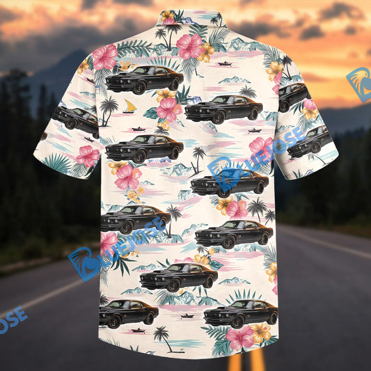 Bluejose Personalized Car Tropical Black Classic Muscle Car Aloha Shirt