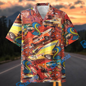 Bluejose Retro Muscle Car Hawaiian Shirt