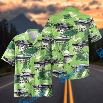 BlueJose Custom Photo Personalized 1970 Mercury Cougar Classic Muscle Car Aloha Shirt