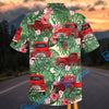 Bluejose Custom Car Red Vintage 1950 Ford F-1 Pickup Tropical Hawaiian Shirt