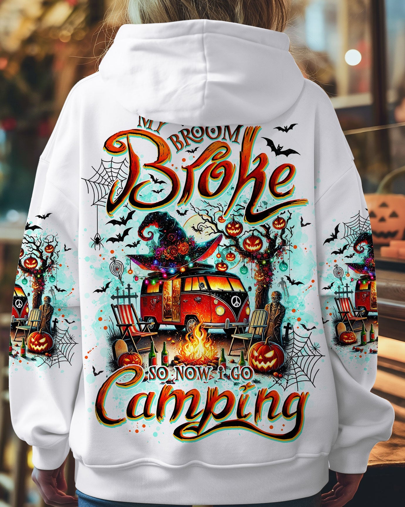 MY BROOM BROKE SO NOW HALLOWEEN CAMPING ALL OVER PRINT - TLNO2708243