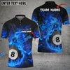 BlueJose Billiards Ball 8 Fire Art Premium Personalized Name, Team Name Unisex Shirt ( 4 Colors )