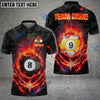 BlueJose Billiards Ball 8 And 9 Fire Flame Smoke Personalized Name, Team Name Unisex Shirt (6 Colors)