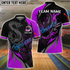 BlueJose Bowling And Pins Solid Snake Customized Name 3D Shirt ( 6 Colors)