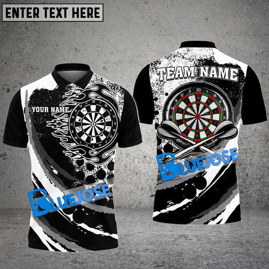 BlueJose Darts Black Flames Of Hell Personalized Name, Team Name 3D Shirt ( 6 Colors)