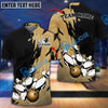 BlueJose Bowling And Pins Retro Paint Style Customized Name 3D Shirt (5 Colors)