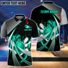 BlueJose Flame Bowling And Pins Tornado Pattern Multicolor Customized Name 3D Shirt