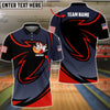 BlueJose Multicolor Bowling Rhombus Pattern Premium Customized Name 3D Polo Shirt, Personalized Shirts For Bowling Players
