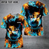 BlueJose Blue Bowling Ball And Pins On Fire Customized Name 3D Shirt, Personalized Shirts For Bowling Players
