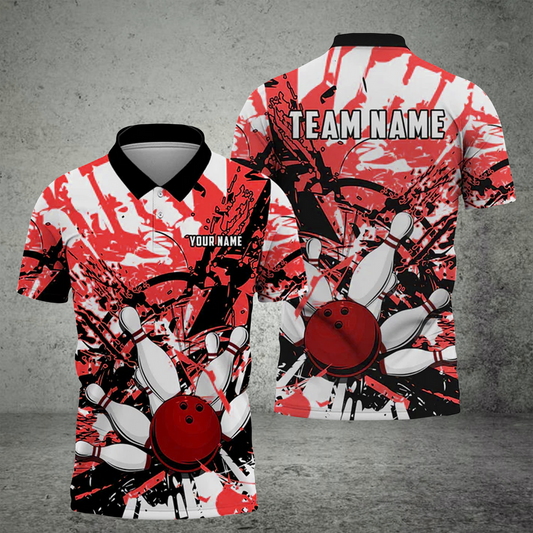 BlueJose Bowling And Pins  Troubled Art Customized Name 3D Shirt (6 Colors)