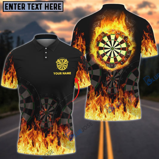 BlueJose Darts Flame Personalized Name Shirt