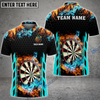 BlueJose Red and Blur Fire Dart Board Personalized Name, Team Name Shirt (6 Colors)