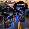 BlueJose Blue Fire Darts Personalized Name, Team Name 3D Shirt