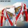 Bluejose Canadian Flag Patriotic Walleye Fishing Custom Name 3D Long Sleeve Fishing Shirts