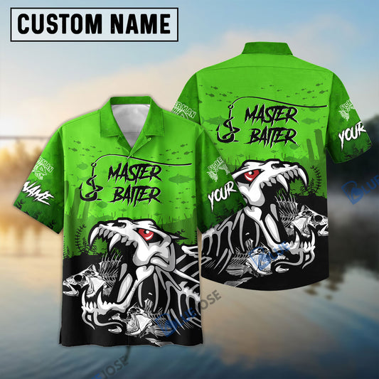 BlueJose Master Baiter Green Custom Name 3D Shirt