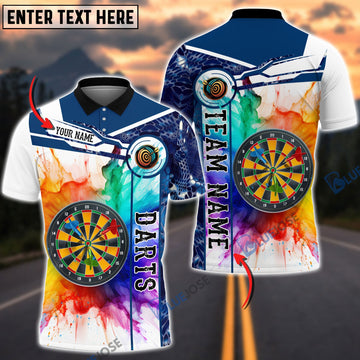 BlueJose Colorful Darts Personalized Name, Team Name Shirt