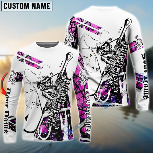 BlueJose Fish Reaper Pink Camo Custom Name Long Sleeve Shirt