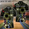 BlueJose Bowling And Pins Electric Pattern Customized Name 3D Shirt ( 6 Colors)