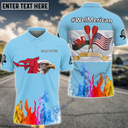 BlueJose Darts WelMerican Personalized Name 3D Shirt