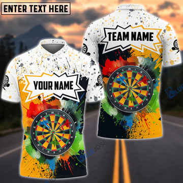 BlueJose Black And Orange Darts Personalized Name, Team Name Shirt