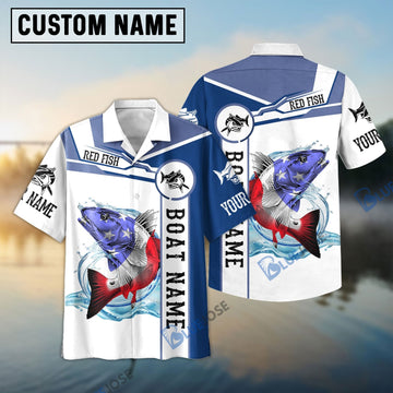 Bluejose Redfish Puppy Drum Customize Name And Boat Name Fishing 3D Shirt