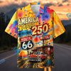 Bluejose America Turns 250 & Route 66 Turns 100 Commemorative Hawaiian Shirt