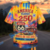 Bluejose America Turns 250 & Route 66 Turns 100 Commemorative Hawaiian Shirt