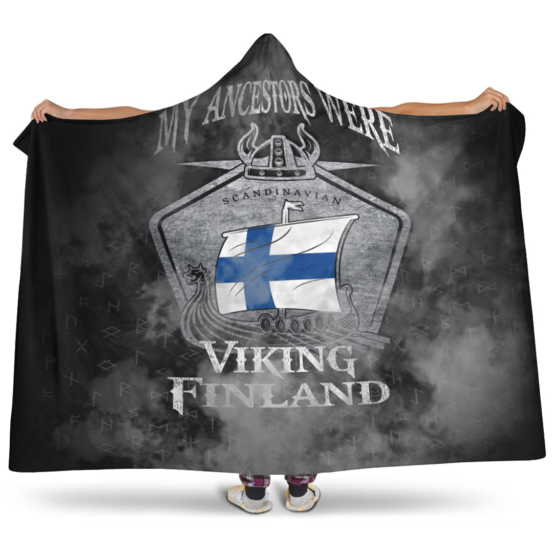 VikingStyle Hooded Blanket - Viking Finland Drakka Scandinavian Hooded Blanket A31